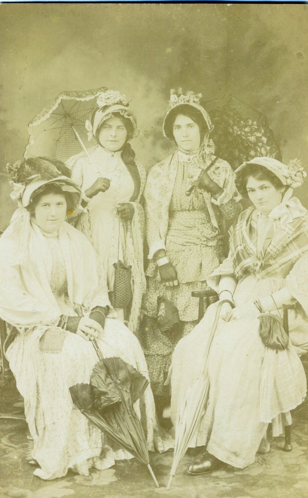 Mary Letheren, Miss Brook, Violet Woollacott and Maud Letheren (L-R)