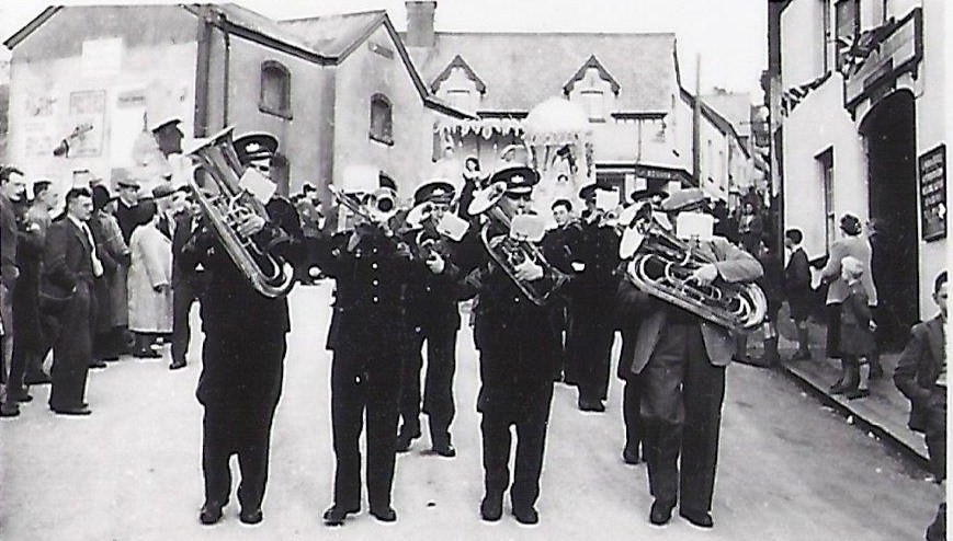 Hatherleigh Silver Band outside the old Market House