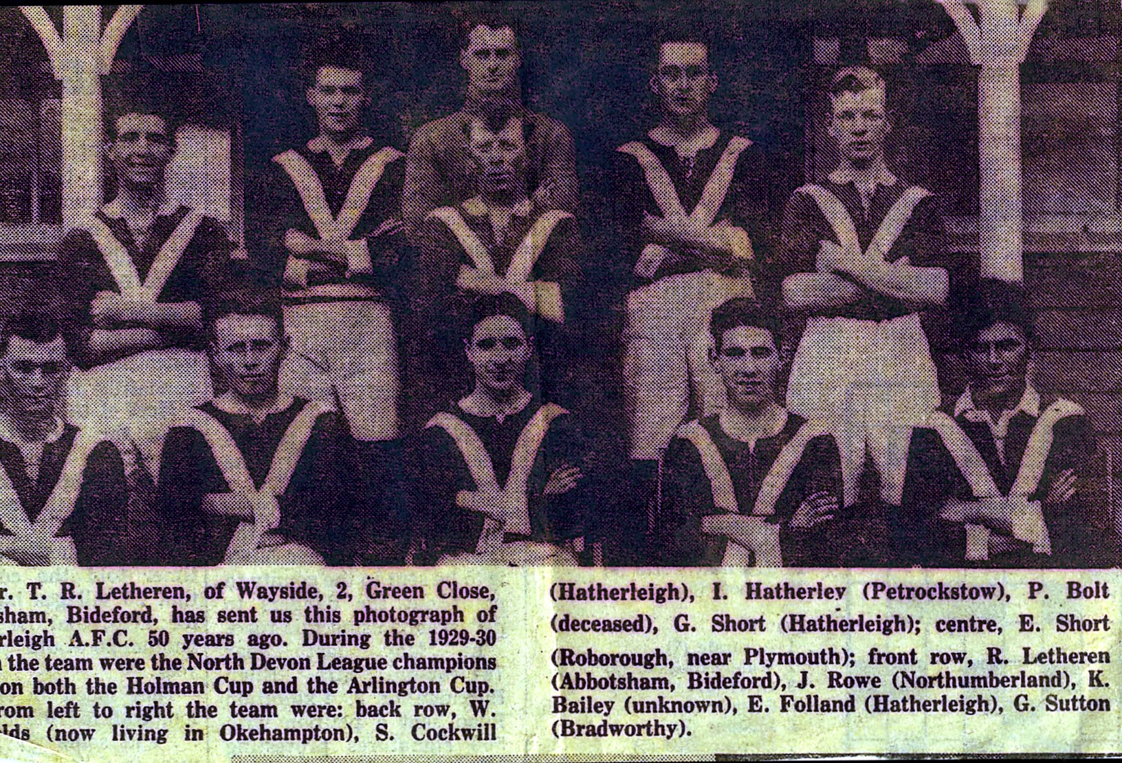 Hatherleigh Football Team c. 1930