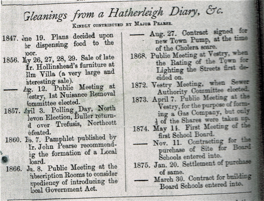 Gleanings from a Hatherleigh Diary (1847-1875)