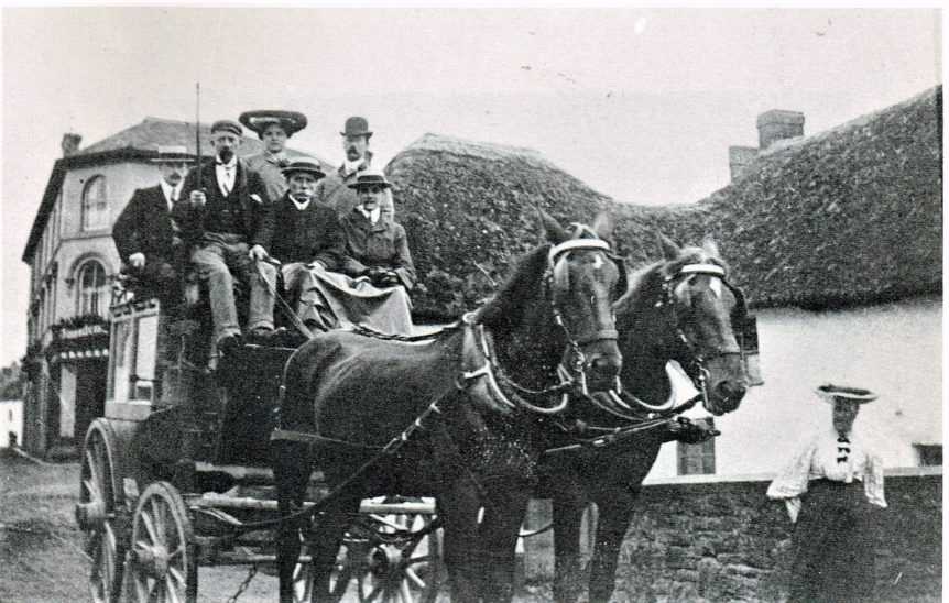 Stage Coach outside the Mill, c. 1890's