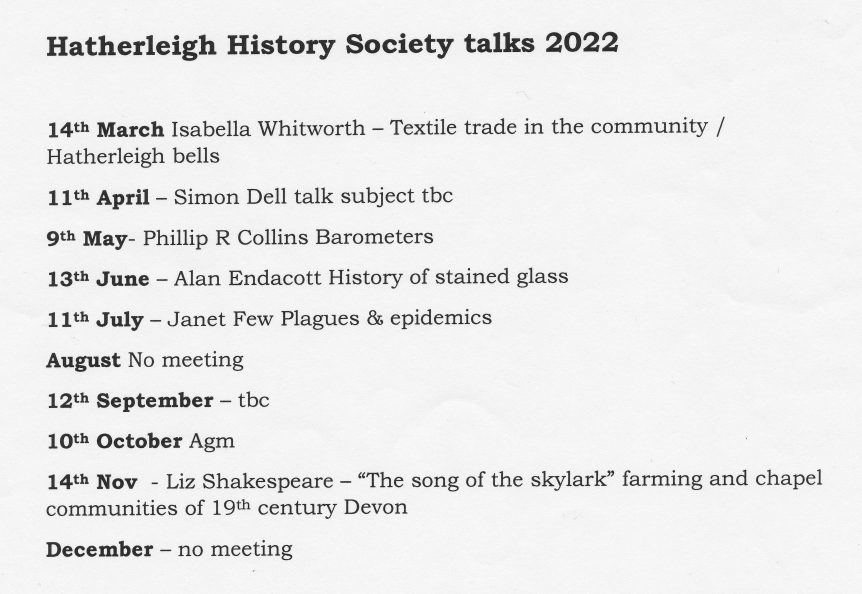 2022 meeting list